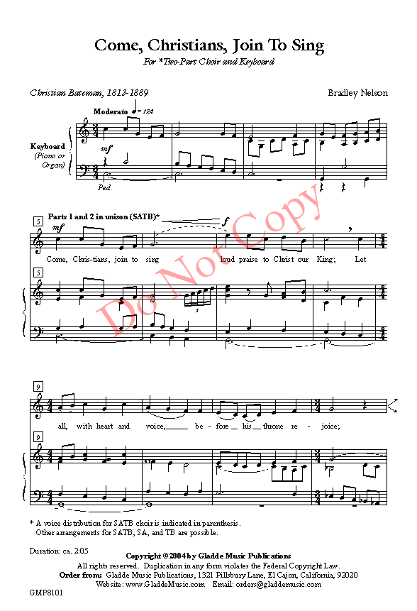 Come, Christians, Join To Sing, p.1