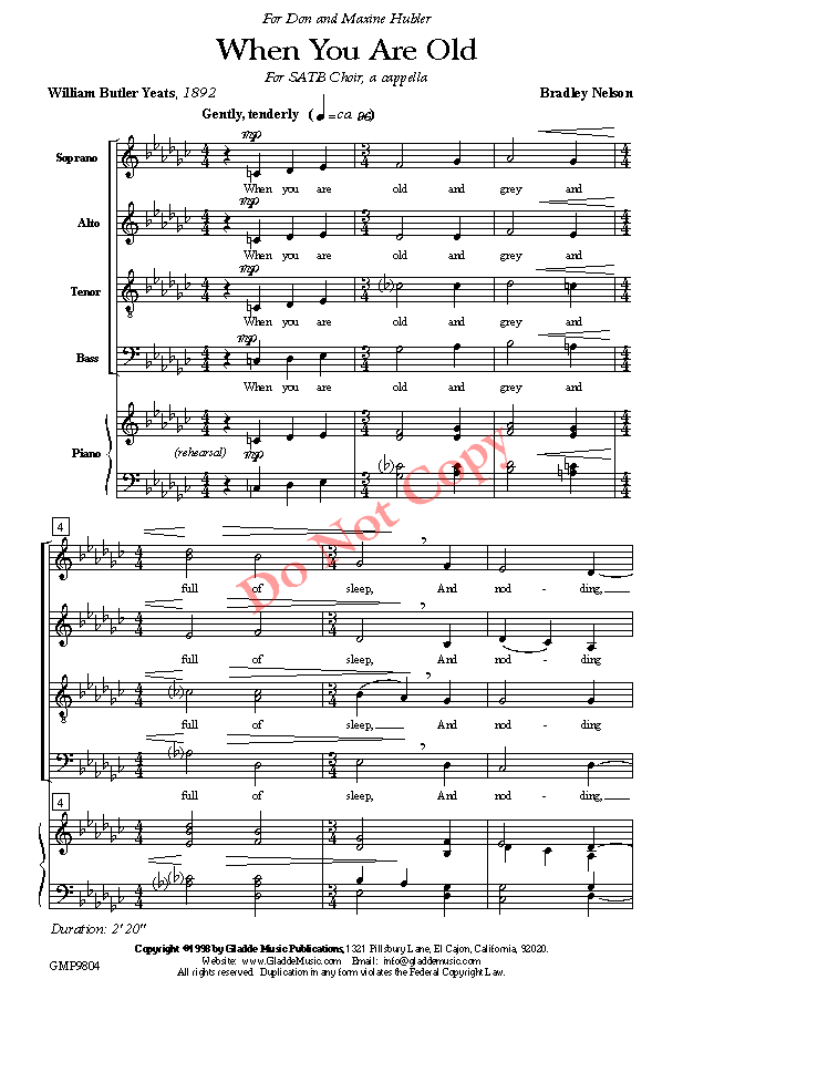 When You Are Old, p.1