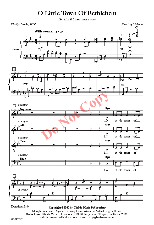 O Little Town of Bethlehem, p.1