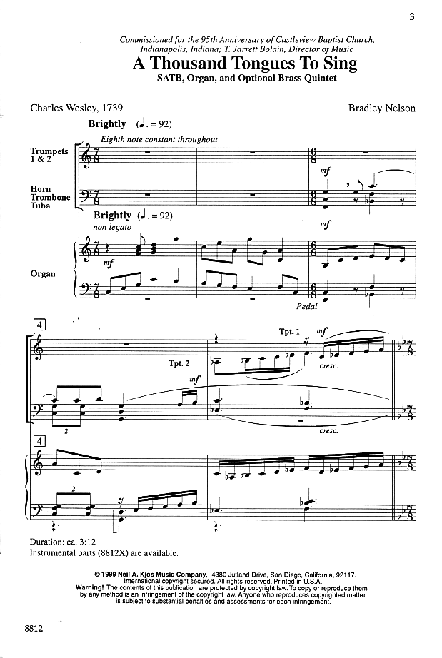 A Thousand Tongues To Sing-Title page