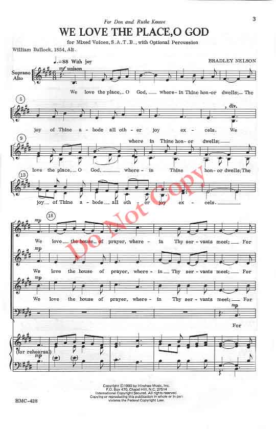 We Love The Place, O God, p.3